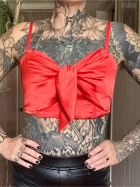 NWT SAMMY B x Target Black History Month Orange/Red Bow Crop Top